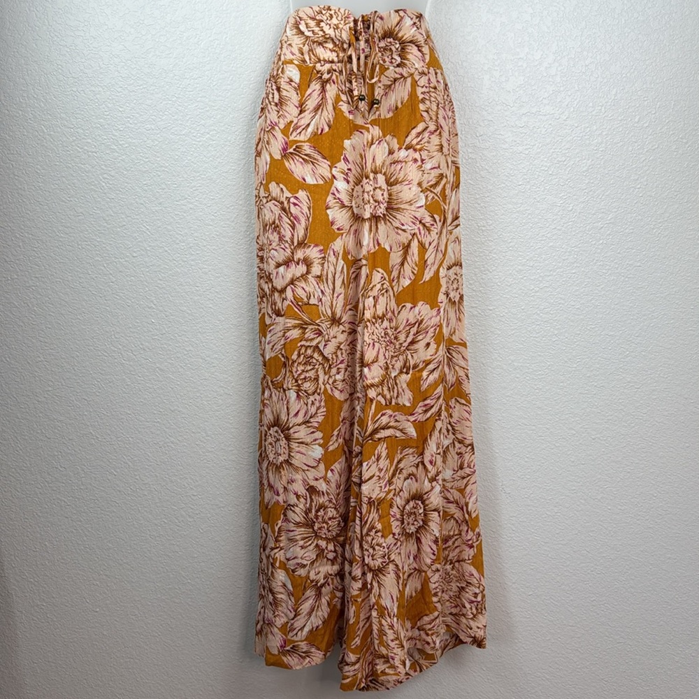 Band Of The Free ARIZONA GOLD FLORAL WIDE LEG PANTS Size Large NWT - Picture 3 of 11